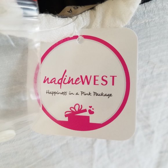 NWT Small Nadine West Active USA Rolled Cuff White Top - Picture 9 of 11